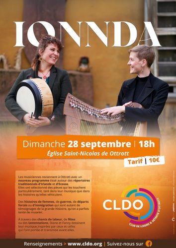 Affiche Concert Ionnda à l'Église Saint Nicolas Ottrott le dimanche 28 septembre organisé par le CLDO